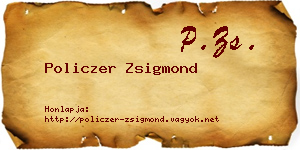Policzer Zsigmond névjegykártya